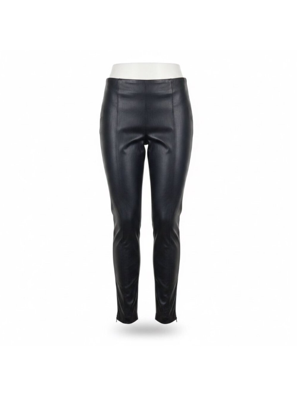Banana Republic Womens Black Faux Leather High-Rise Ankle Pants Slim Sz 4